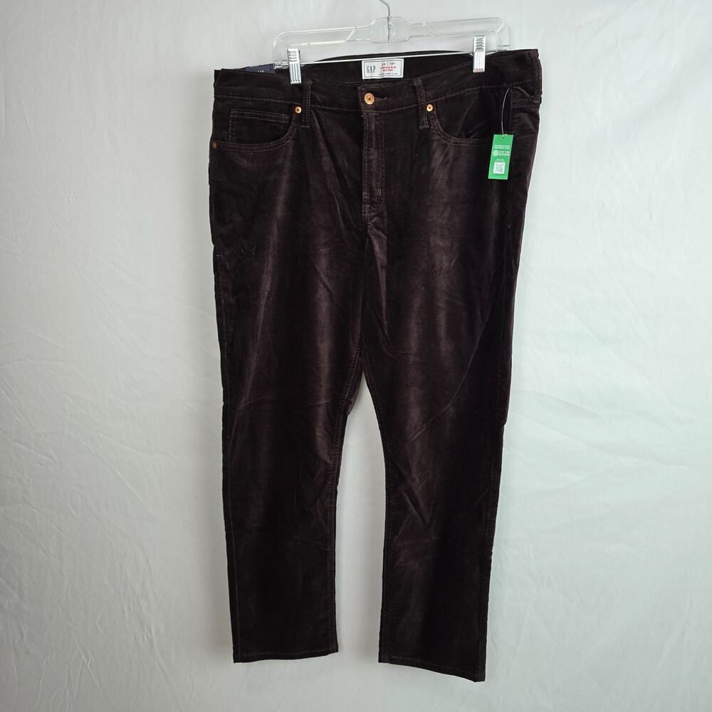 Gap Vintage Slim Mid-Rise Jeans Women's 34 / 18R Dark Brown Corduroy NWT